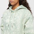Small Logo Paisley Cropped Oversized Hoodie