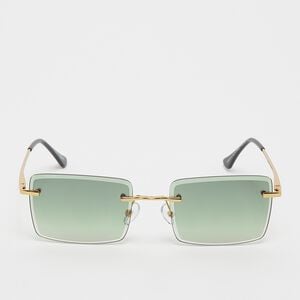 Transparente Rahmenlose Sonnenbrille - gold, grün    