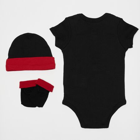 Jumpman Hat/Bodysuit/Bootie Set 3PC gym red black